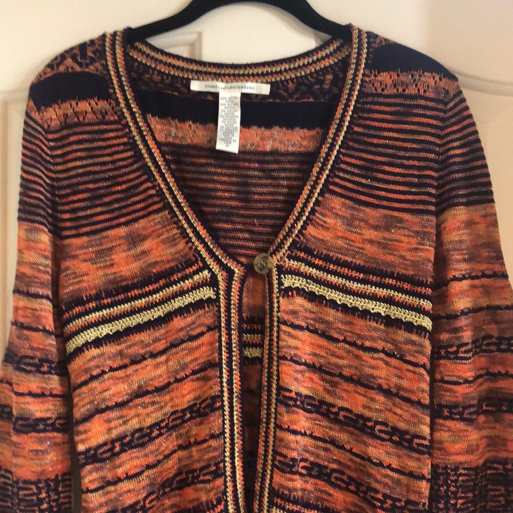 Diane Von Furstenberg Cardigan Sweater Size Petite - Picture 2 of 8